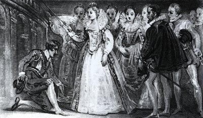Queen Elizabeth I Knighting Francis Drake in 1581 by English School